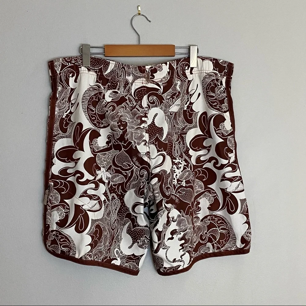 American Eagle Men's Brown Printed Trunks